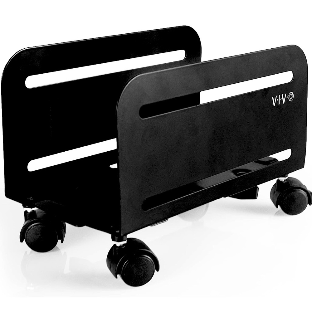 VIVO CPU Steel Rolling Stand, Wide Adjustable Mobile Cart Holder Locking Wheels